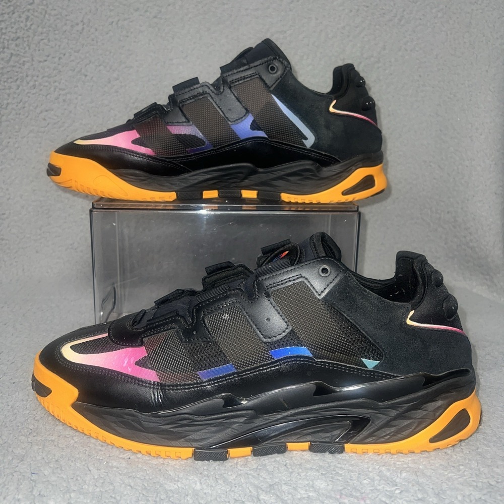 adidas Niteball Club Fresh Sneakers Men's Size 14 Black Orange Rush Shoes GW1624